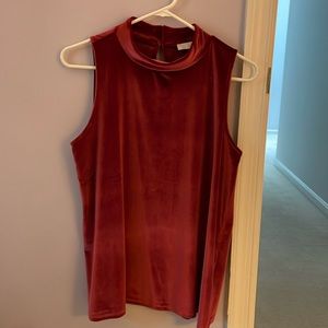 Velvet, sleeveless top from LOFT, size M in dark red